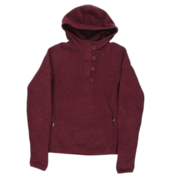 The North Face Magenta 1/2 Zip Button Sweater Fleece Hoodie Size M - Picture 2 of 12